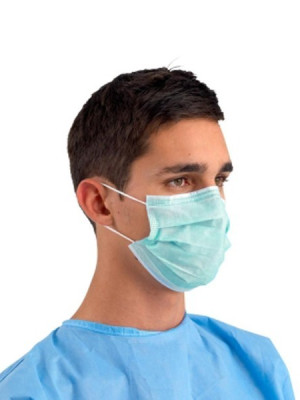 Polypropylene surgical face mask, elastic ear-loops, 4 layers construction
