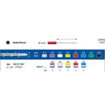 Set Barbed Broach L21 - sterile